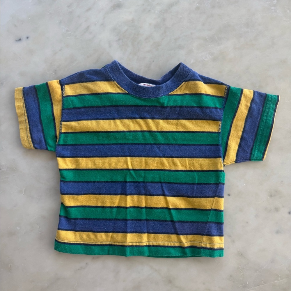 Vintage Great Lakes striped boys tee